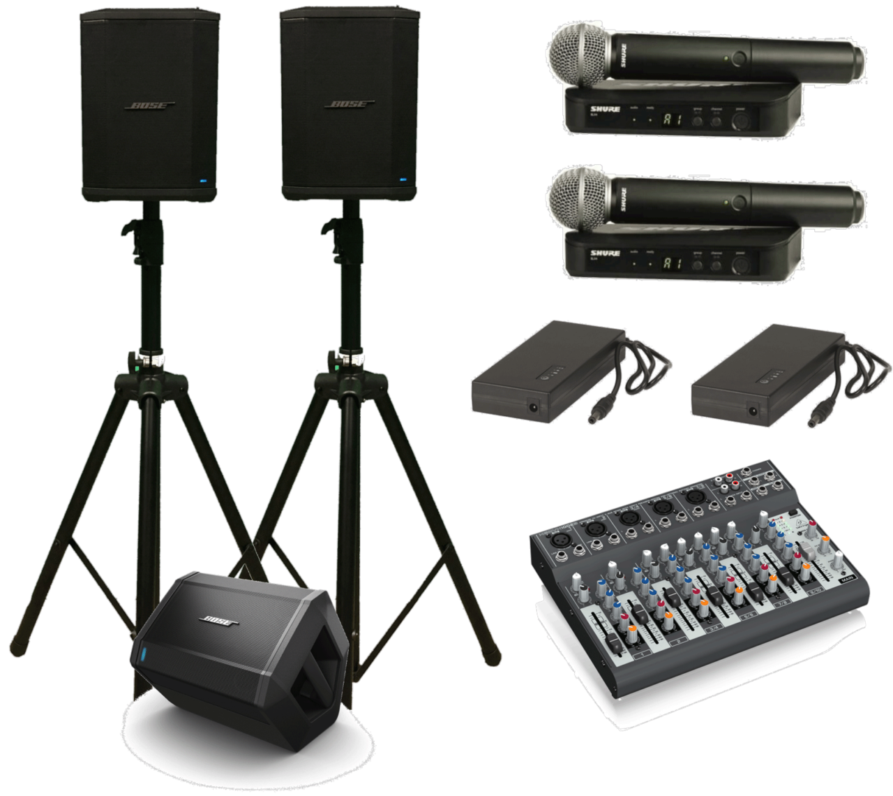 Performer Portable PA System Hire with Single Foldback Battery Powered Element ICT Live