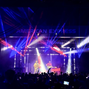 Lighting package including moving head spots and lasers